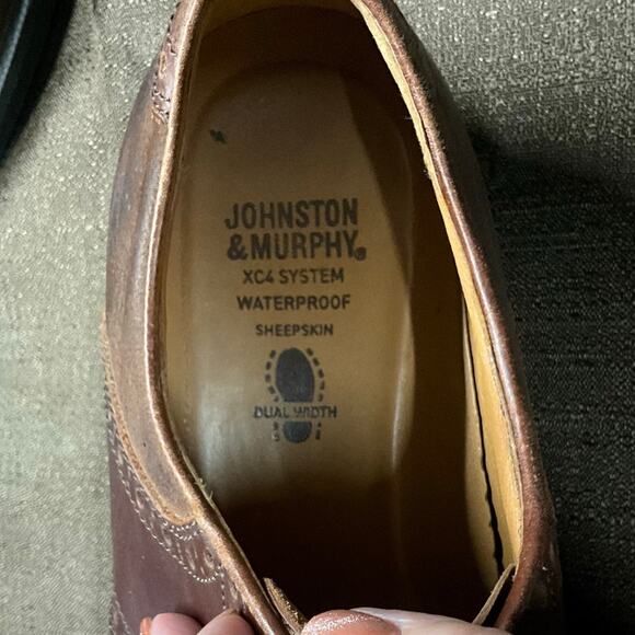 Johnston & Murphy Brown Leather Sheepskin Dress Shoes 10M Lace Up Waterproof XC4 main image 8